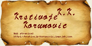 Krstivoje Korunović vizit kartica